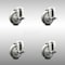 Service Caster 4 Inch 316SS Gray Polyurethane Wheel Swivel Bolt Hole Caster Set with Brake SCC SCC-SS316BH20S414-PPUB-TLB-4 - alternate 1